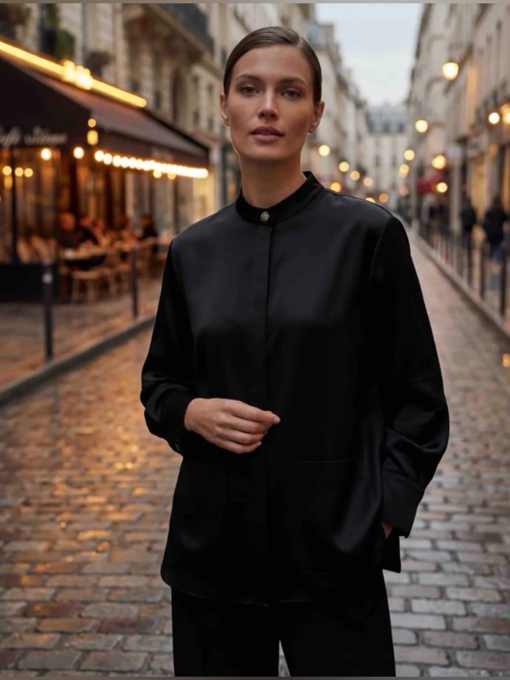 Nwt Designer silk button down - Picture 5 of 5